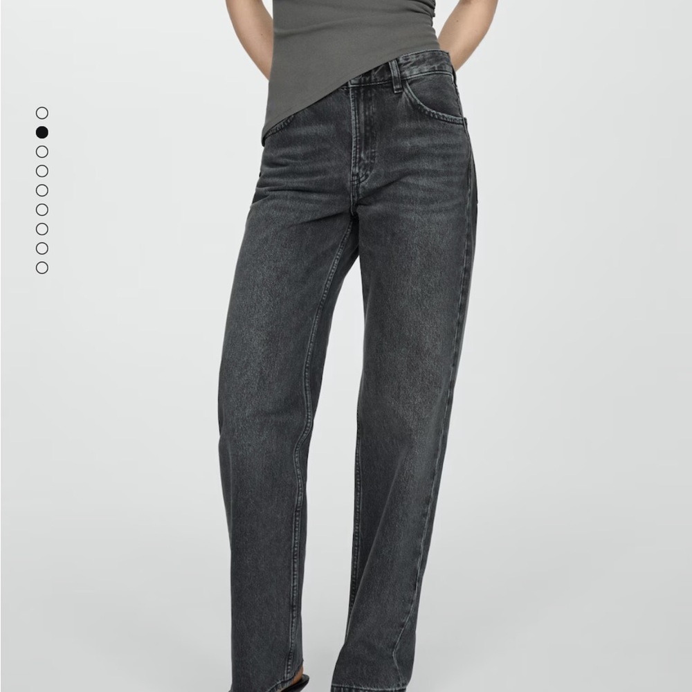 Black Straight Leg Jeans with Vintage Appeal